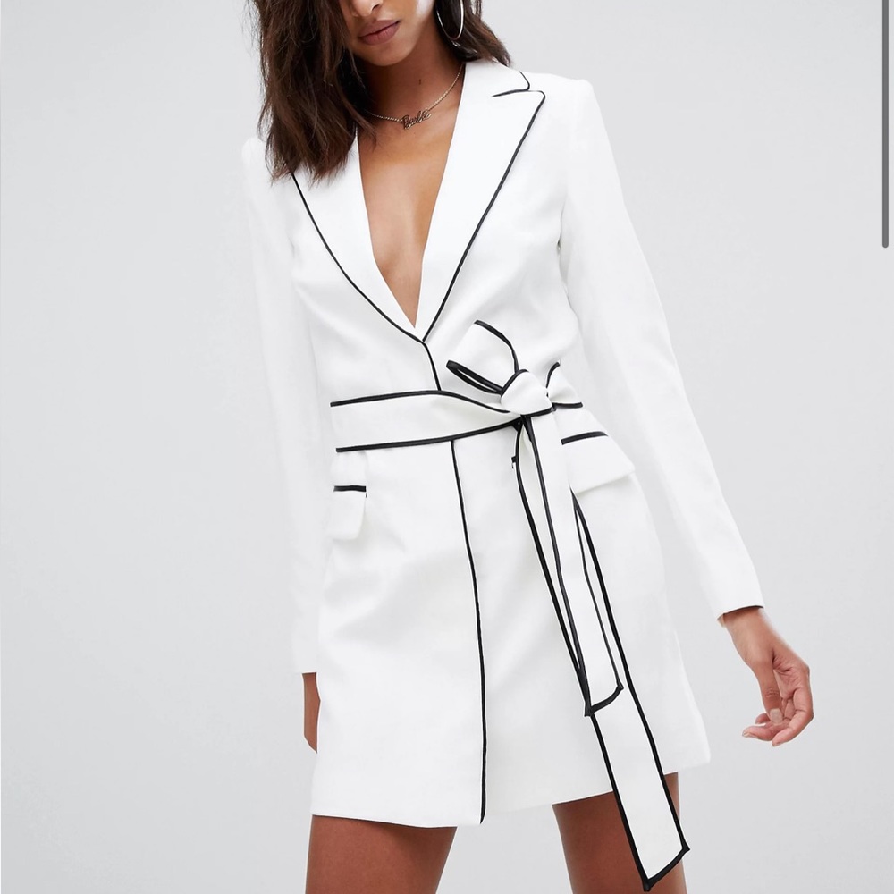 Peace + Love Missguided Blazer Contrast Stitching Dress